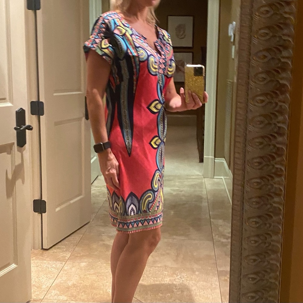 Laundry by Shelli Segal summer sleeveless dress. Multicolored